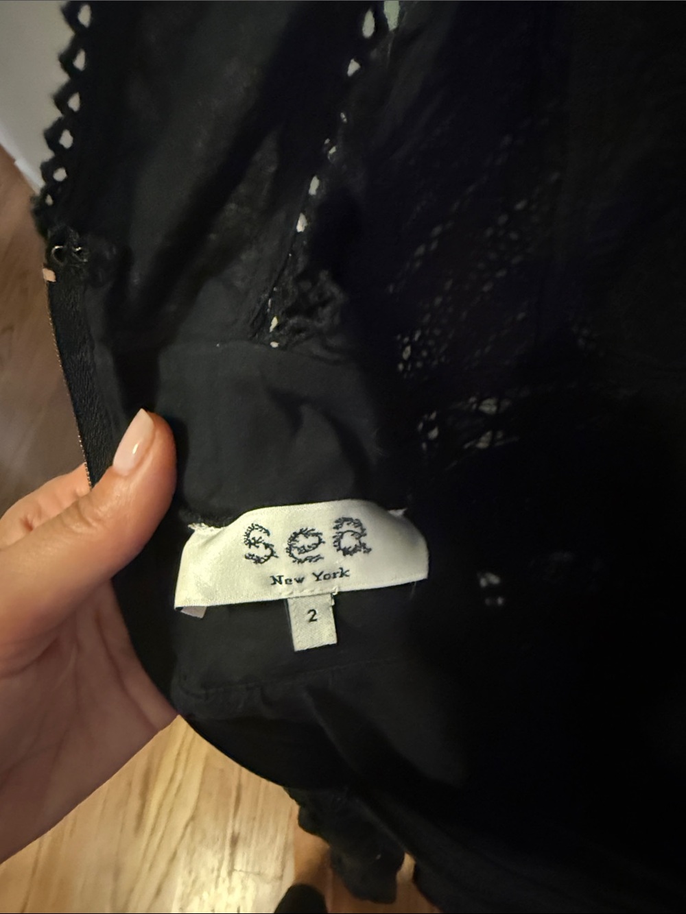 Sea New York Georgina Black Eyelet Midi Dress - Picture 5 of 5